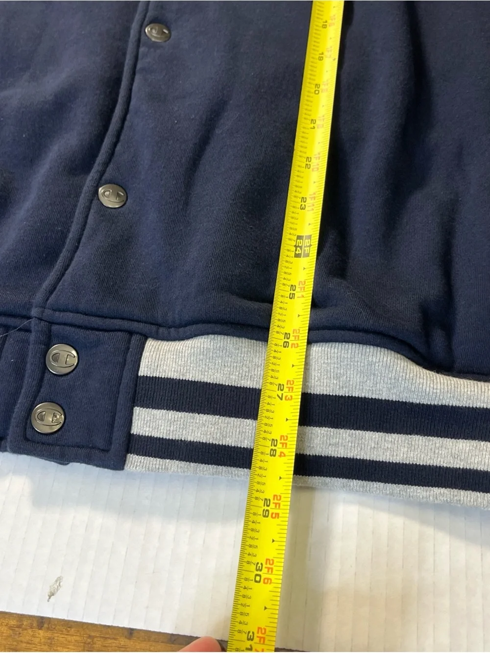 Champion Authentic ActiveWear Jammex Navy Blue Gray jacket Large